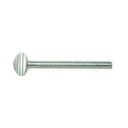 Midwest Fastener Thumb Screw, #10-24 Thread Size, Spade, Zinc Plated Steel, 2 in Lg, 5 PK 60506